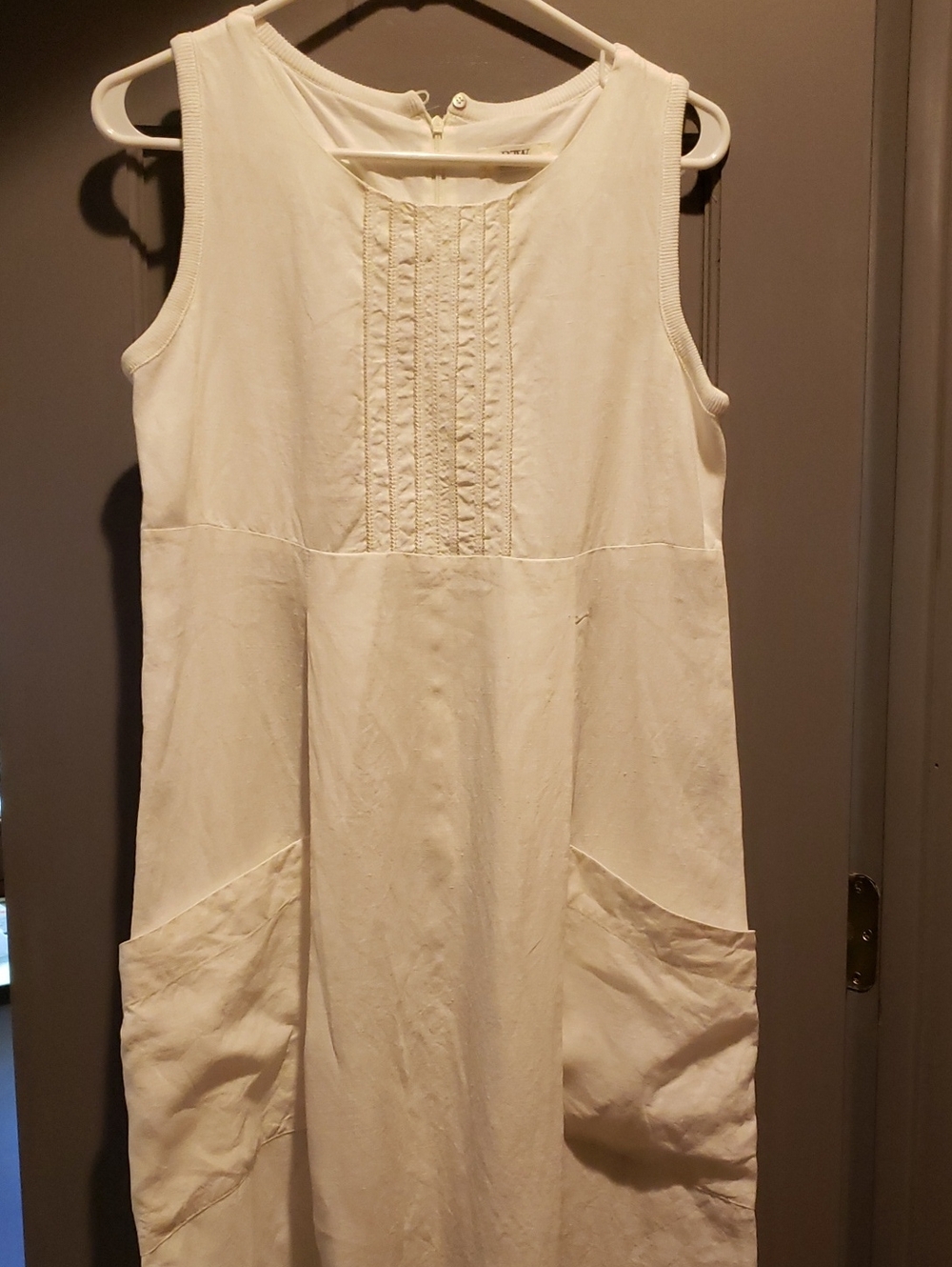 RTW Charleston Sleeveless Cotton Dress with Front Pintuck Detail